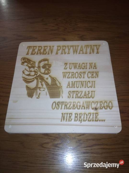 tablica ostrzegawcza informacyjna drewno Pozostałe Czechowice-Dziedzice