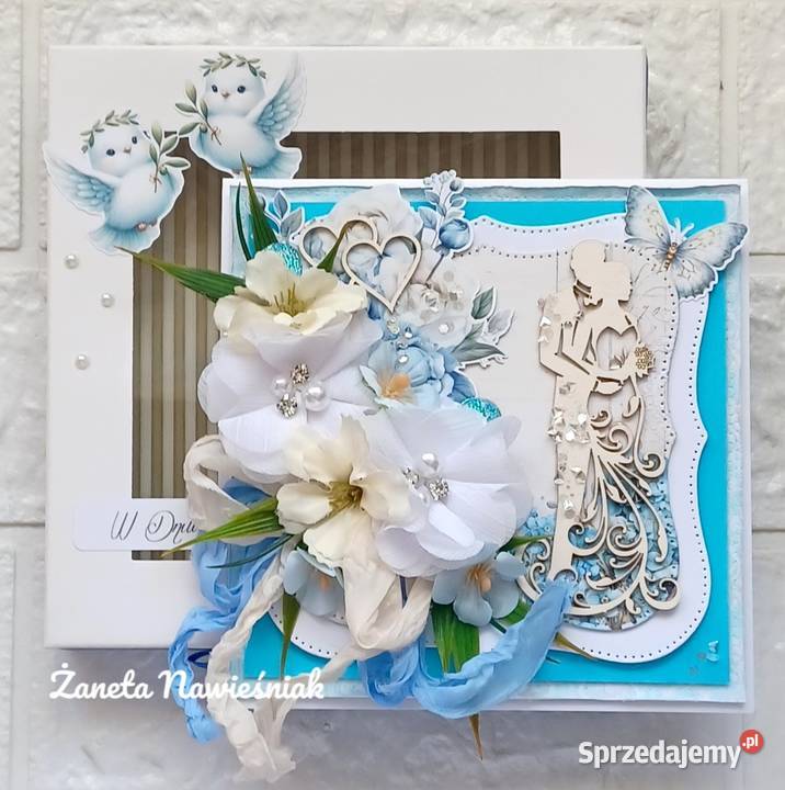 Ślub pamiątka ślubna kartka hand made małopolskie Mszana Dolna