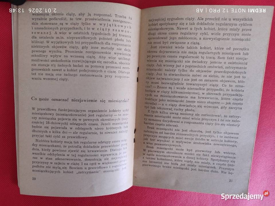 Czy jestem w ciąży dr Zb Sternadel PZWL 1973 r