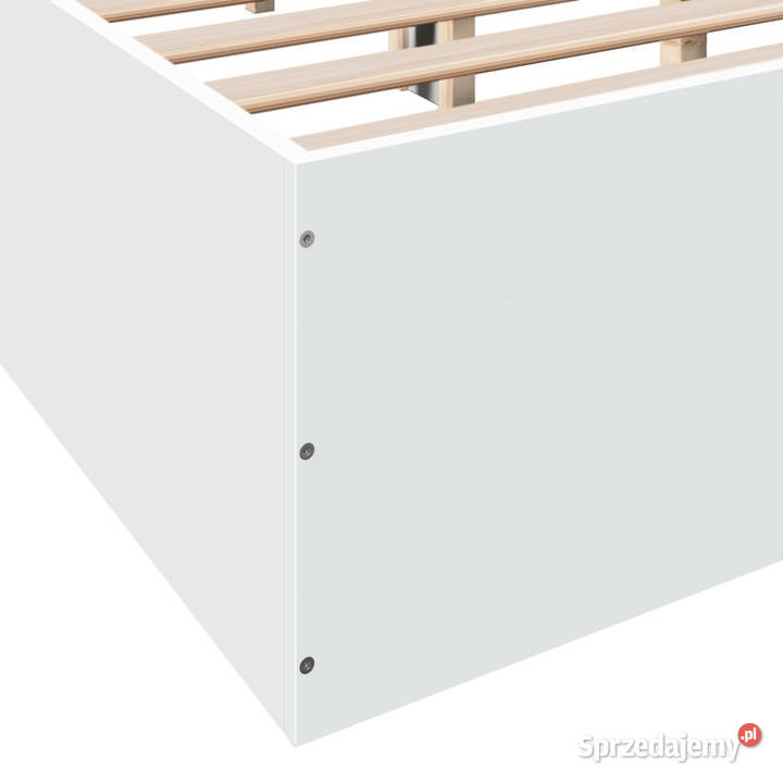Rama łóżka biała materiał drewnopochodny 160x200 Łóżka Łóżka i materace mazowieckie Warszawa