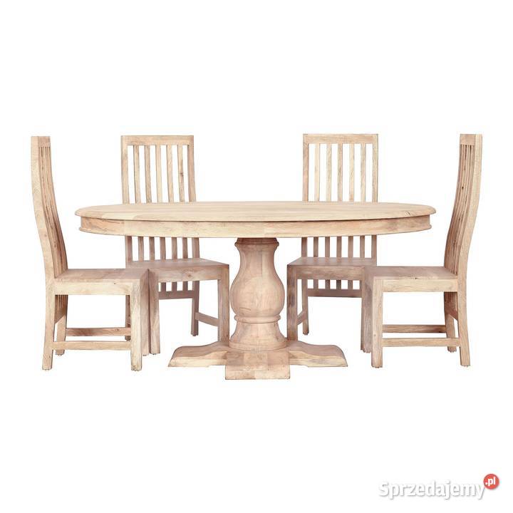 Drewniany owalny stół YORK 180x115 na rzeźbionej Lublin sprzedam