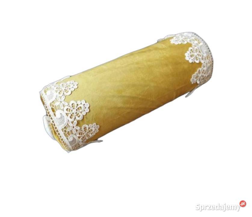 Poduszka dekoracyjna wałek z aksamitu kolor mazowieckie Piaseczno