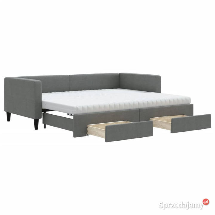 Sofa rozsuwana z szufladami ciemnoszara tkanina Warszawa sprzedam