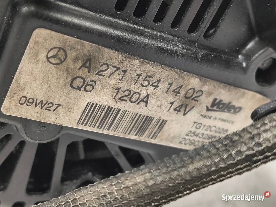 ALTERNATOR Mercedes W204 C 180 16 18 K valeo Układ elektryczny silnika Chełm