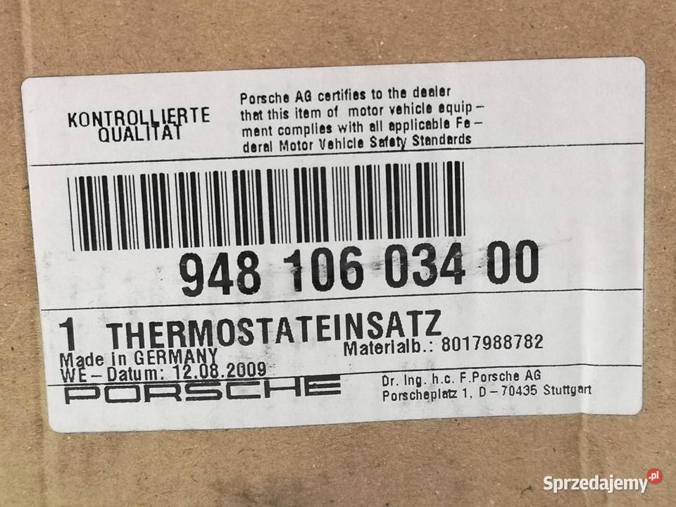 TERMOSTAT PORSCHE MACAN CAYENNE PANAMERA 948 106