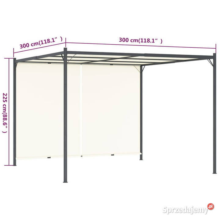 Pergola z regulowanym dachem śmietankowa 3x3 m Warszawa sprzedam