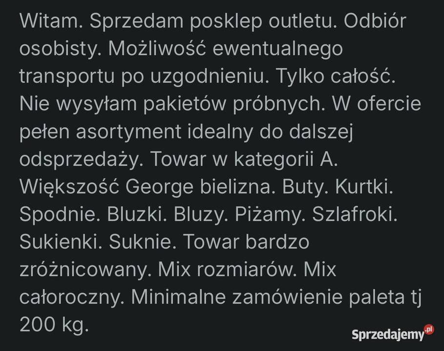 Sprzedam outlet Konin