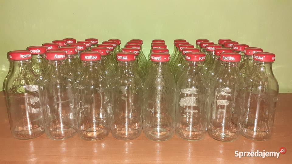 40 szklanych butelek 300 ml z zakrętkami czerwony