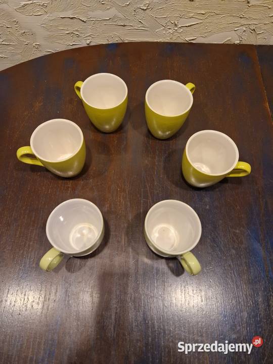 Filiżanki kubki na kawę cappuccino 4 żółte nowe Lublin