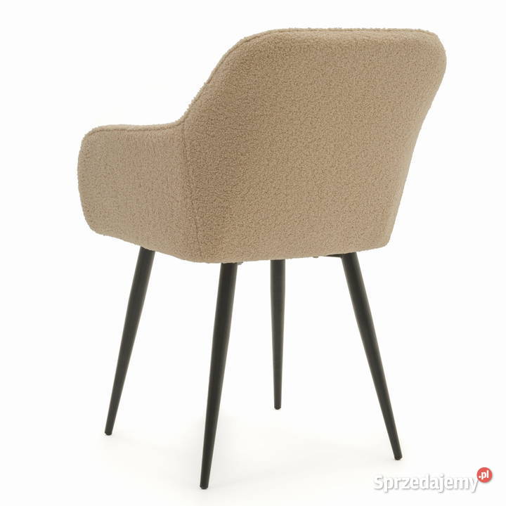 Krzesło Tapicerowane Lago Ciemnobeżowe Boucle 58cm Tarchały Małe