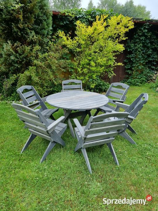 Meble ogrodowe drewniane składane komplet mebli śląskie Kalety