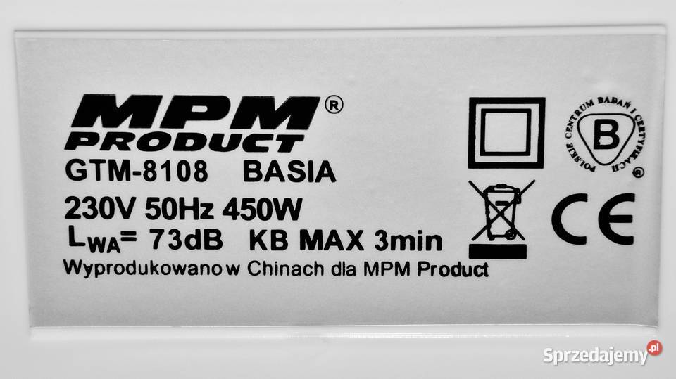 Część napędowa sokowirówki MPM Basia GTM8108 Części i Akcesoria Bydgoszcz