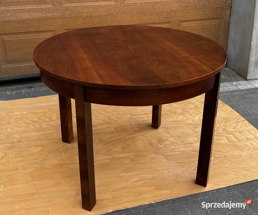 Stół Okrągły Orzech 110 ART DECO Rozkładany Warszawa