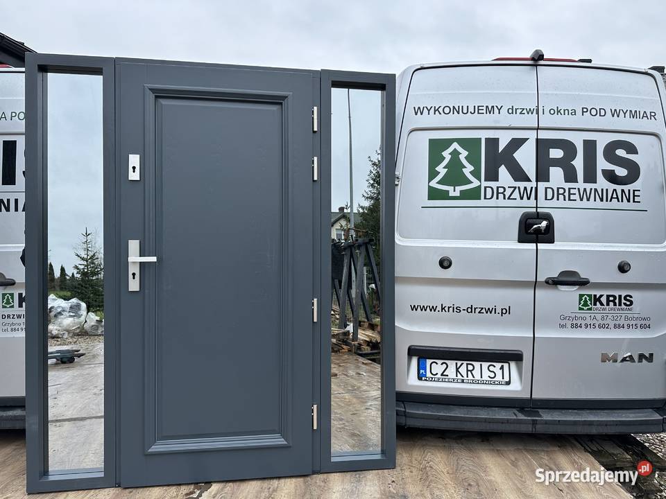 Drzwi wejściowe RĘKI zewnętrzne drewniane Drzwi zewnętrzne Grzybno
