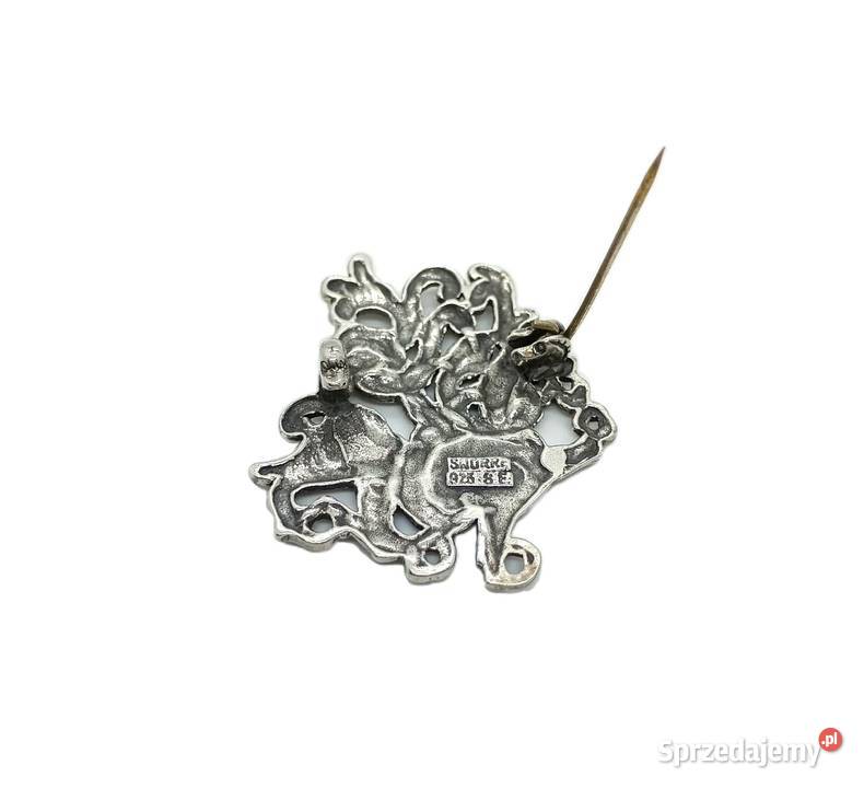 Srebrna Broszka pr 925 1296g złoto Elbląg