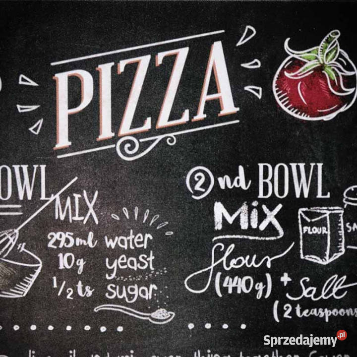 Tabliczka dekoracyjna metalowa PIZZA RECIPE inny kolor Chmielnik