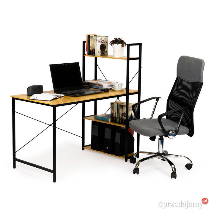 Biurko komputerowe drewniane regał z półkami Smogorzów