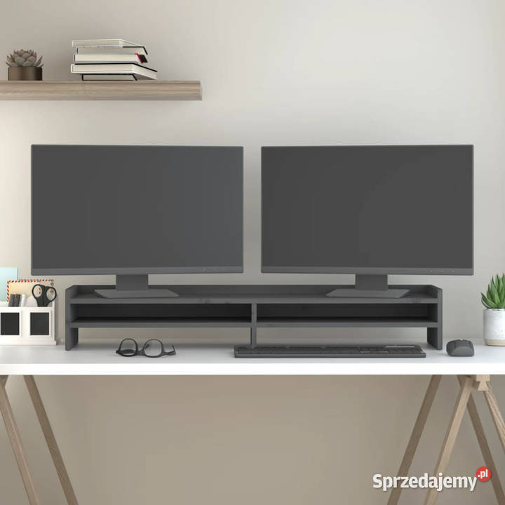 Podstawka na monitor szara 100x24x16 lite drewno mazowieckie Warszawa