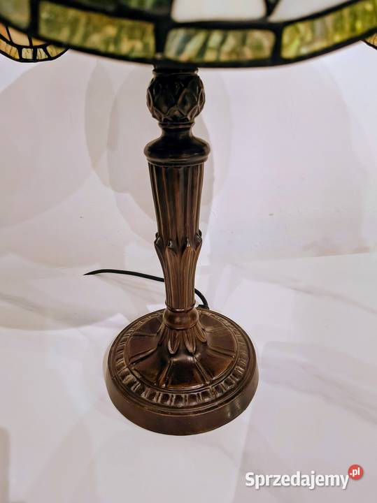 Tiffany lampa witrażowa stołowa nocna kwiaty Zaręba