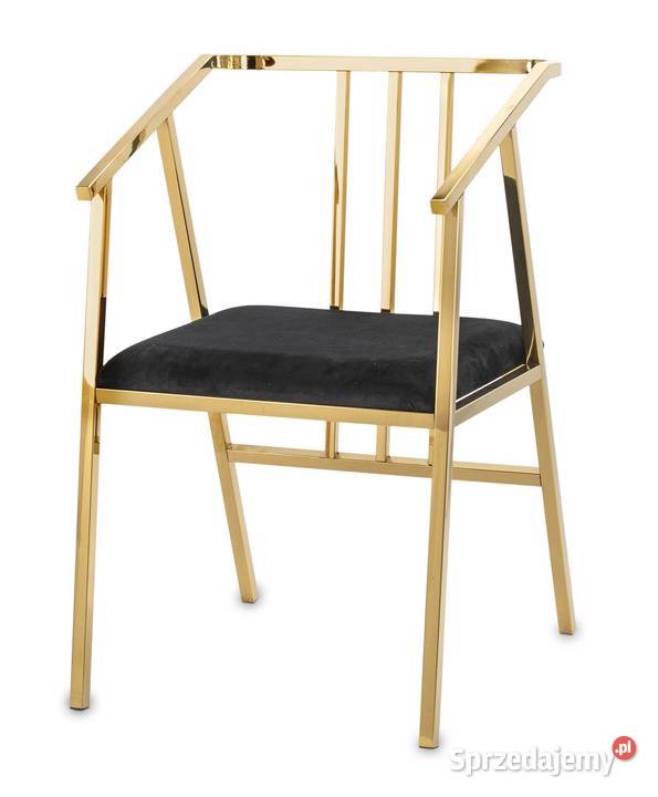 Złote krzesło nowoczesne stylowe połysk glamour