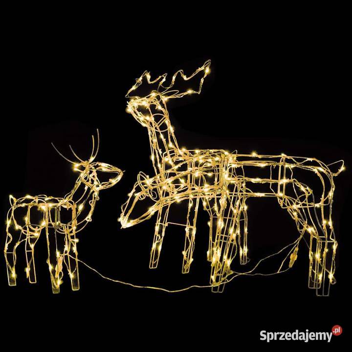 vidaXL 3 świąteczne renifery z lampek 229 diod