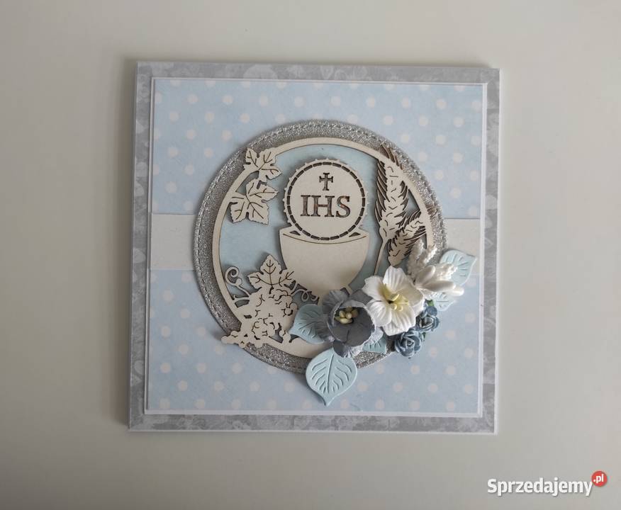 Kartka ręcznie robiona na Komunię Świętą z łódzkie Łódź