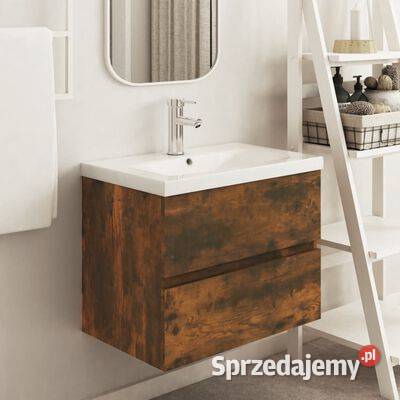 vidaXL Szafka pod umywalkę przydymiony dąb Warszawa