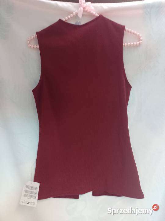 3638 ASOS Design Bordowa kamizelka ołówkowa z małopolskie