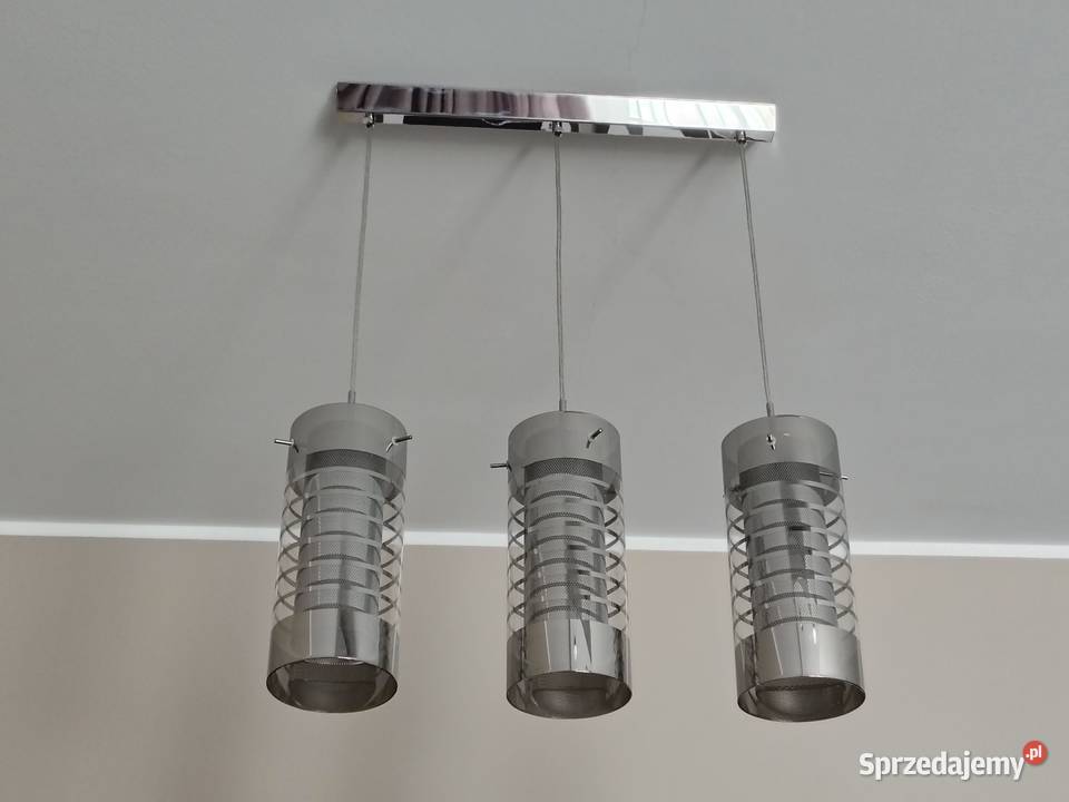 Nowoczesna lampa wisząca żyrandol szkło chrom 3