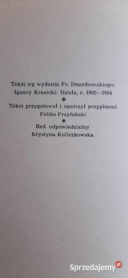 Bajki Ignacy Krasicki 1951 roku twarda z obwolutą Pruszków sprzedam