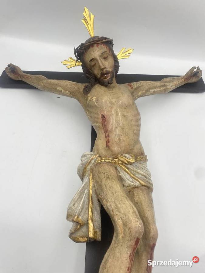 Krucyfiks Jezus na krzyżu rzeźba 100 Antyki Poznań