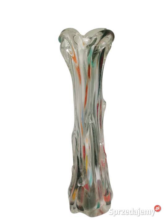 WAZON SĘKACZ KOLOROWE SZKŁO PRL VINTAGE Kłodzko