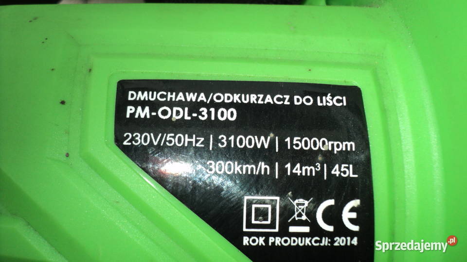 Dmuchawa  odkurzacz do liści nowa PM 3100W.Bydgoszcz