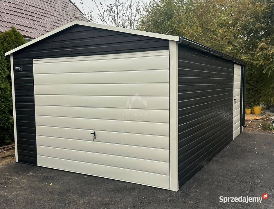 Garaż blaszany 35x5m Brama uchylna drzwi rynny Sprzedaż Tychy