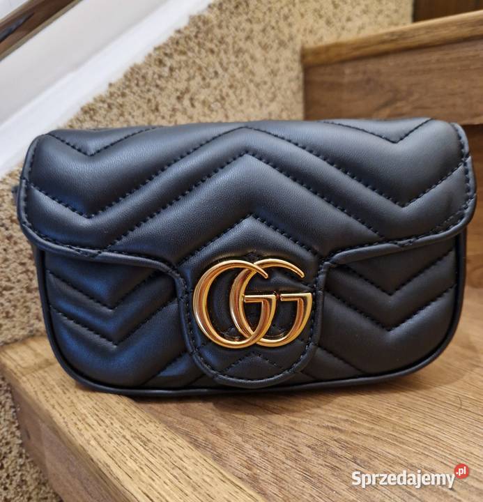 Torebka GG mini Marmont czarna pikowana bordowe 5cm wielkopolskie Września