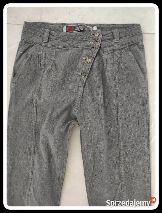 Bershka szare spodnie damskie 40 L wysoki stan Płock