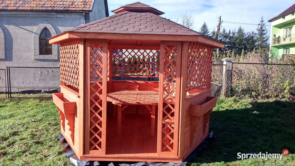 Altana ogrodowa drewniana sześciokątna Wiata Altany i wiaty Nowy Sącz