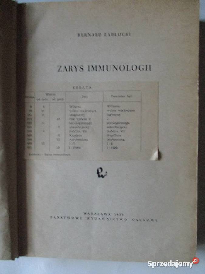 Zarys immunologii Zabłocki medycyna immunologia Łódź