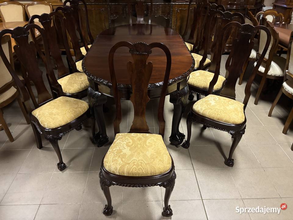 Stylowy Zestaw Rozkładany Stół 10 Krzeseł Stoły z krzesłami lubuskie Gorzów Wielkopolski