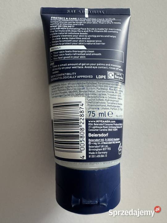 Nivea Men ProtectCare peeling do twarzy mężczyzn Poznań