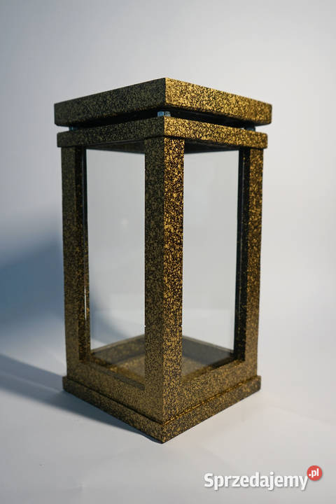 Złoty znicz żywiczny lampion classico