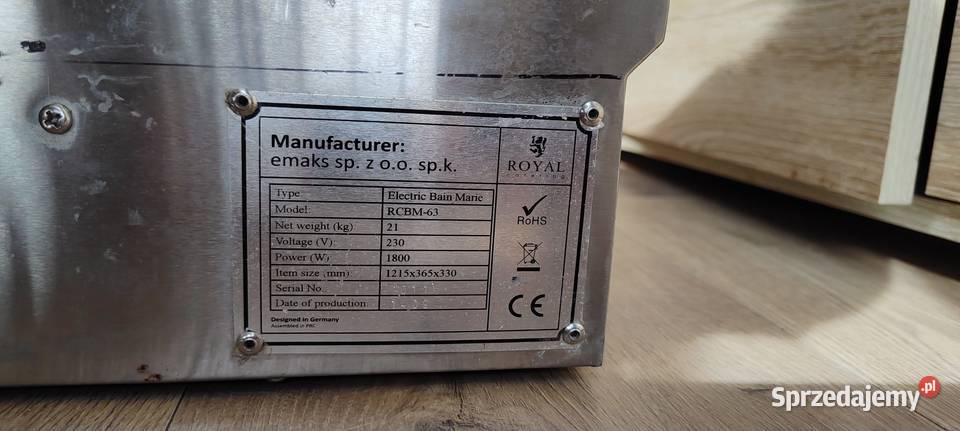 Lada grzewcza Royal Catering Koszalin