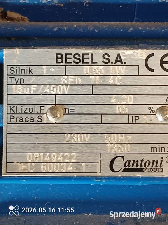 Silnik elektryczny BESEL 055kW Pozostałe Borów sprzedam