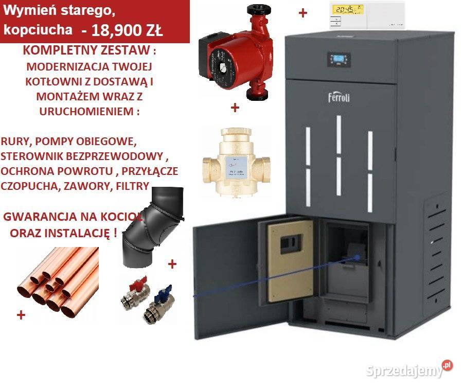 KOCIOŁ PELLETOWY 18 KW BIO PRO 125 175 M2 sprzedam