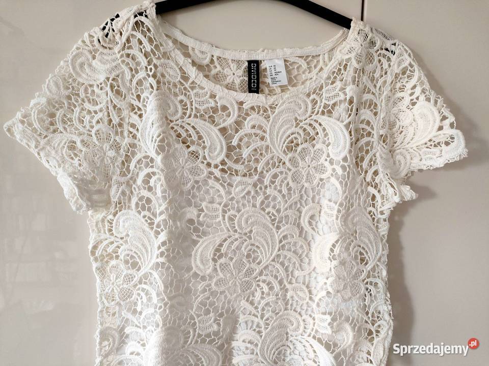 Musisz mieć Elegancka koronkowa bluzeczka damska biały Moda i Styl Rzeszów