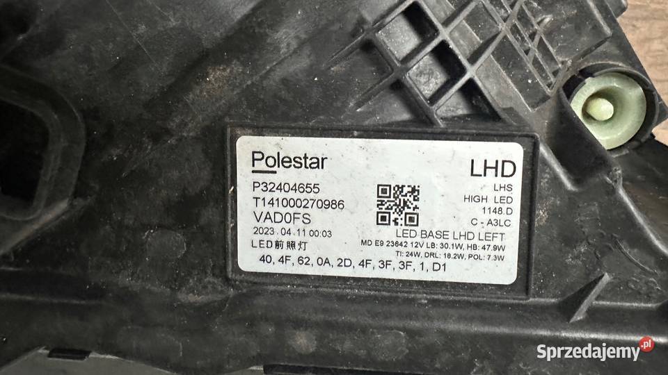 POLESTAR LAMPA LEWA EUROPEJSKA USZKODZONA Gorzów Wielkopolski