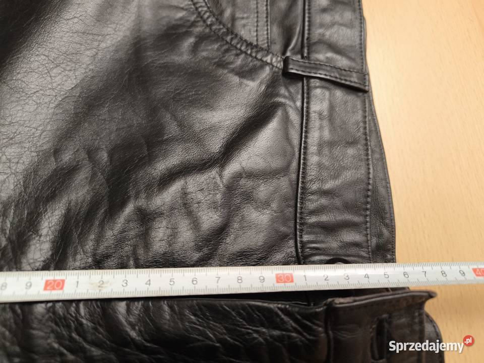 Skórzane męskie spodnie skóra z dawnych lat pas łódzkie