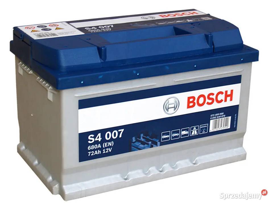 Akumulator Bosch 72Ah 680A EN S4007 PRAWY PLUS osobowe podkarpackie Mielec