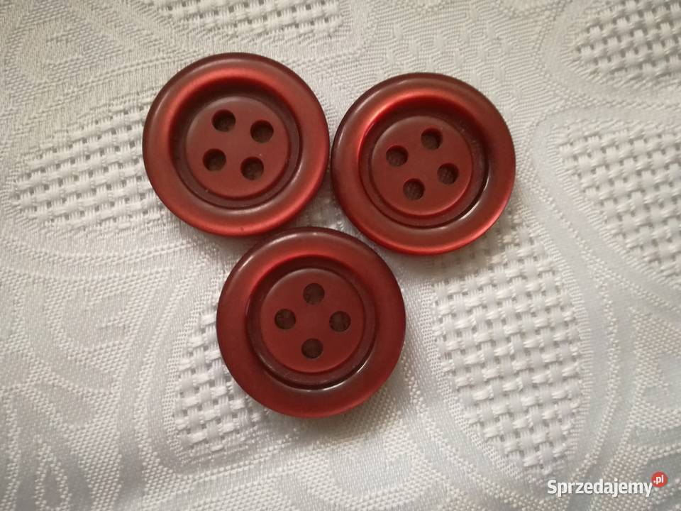 Guziki okrągłe średnica 29Ciemnoczerwone Łódź