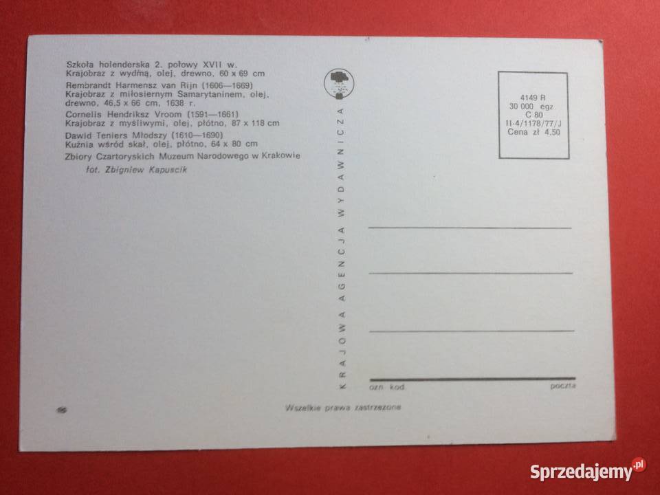 511 Widokówka Krajobrazy Niderlandzkie XVII Pocztówki i karty telefoniczne Szczecin